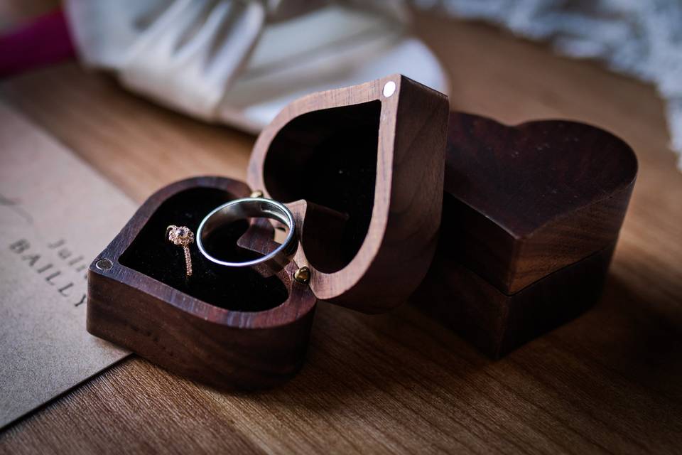 Alliances boîte coeur