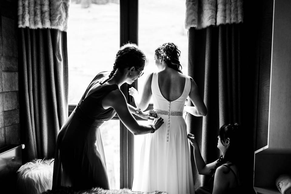 Préparation robe mariée