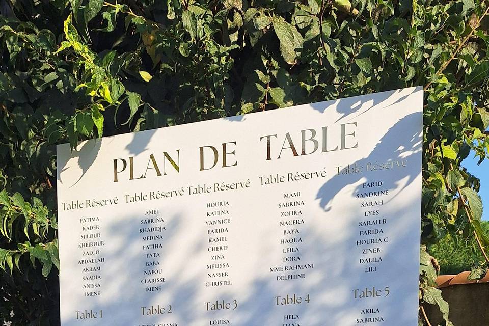 Plan de  table XXL