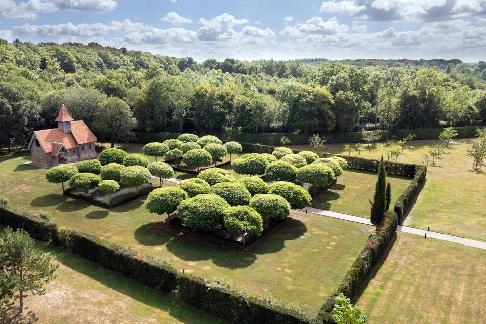 La chapelle vue du ciel