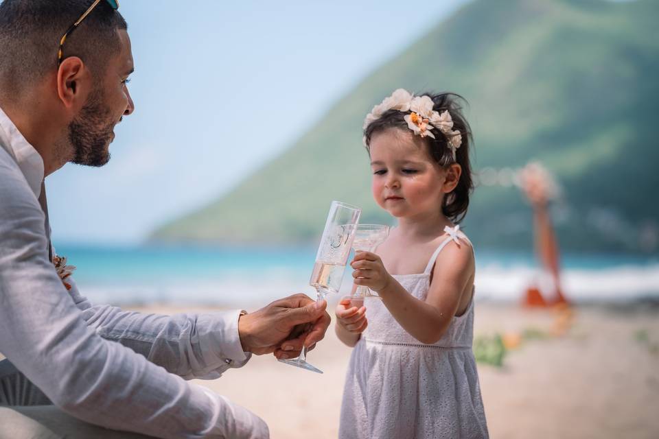 Vin d'honneur sur la plage