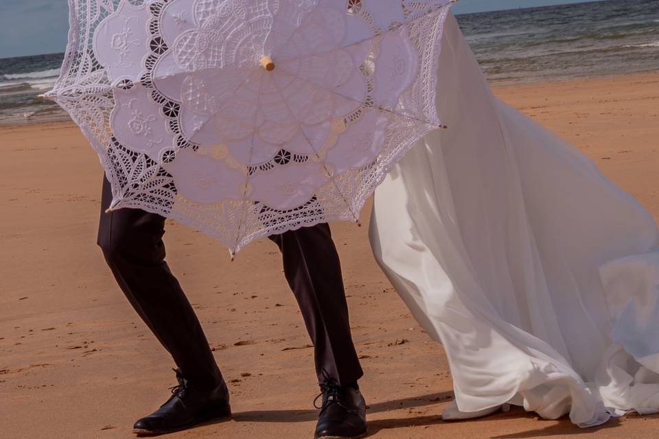 Mariés à la plage