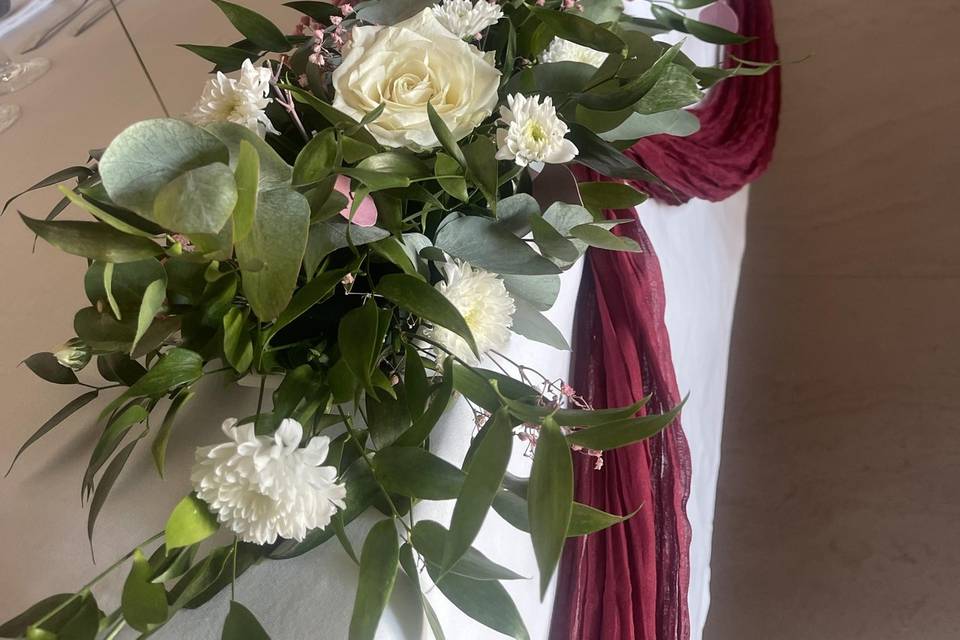 Table d honneur blanc rose