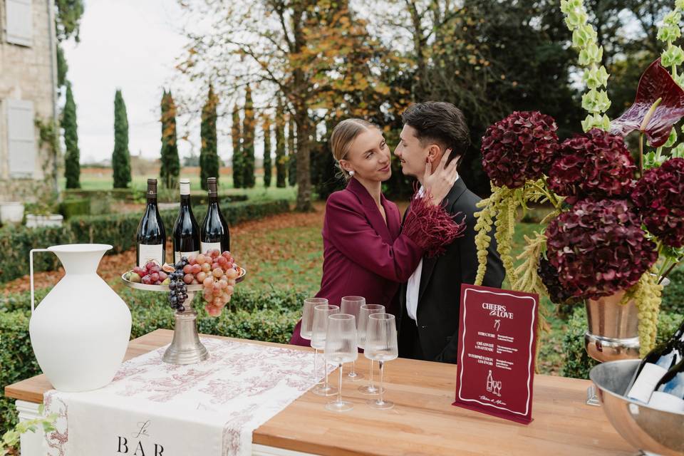 Plateau argent + Vase médicis