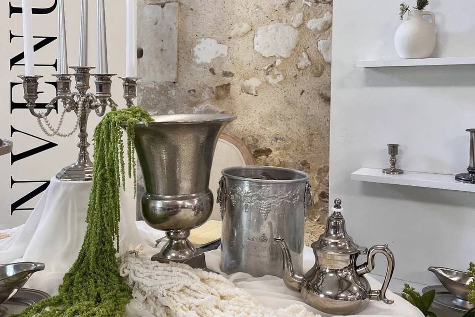 Backdrops + déco argent
