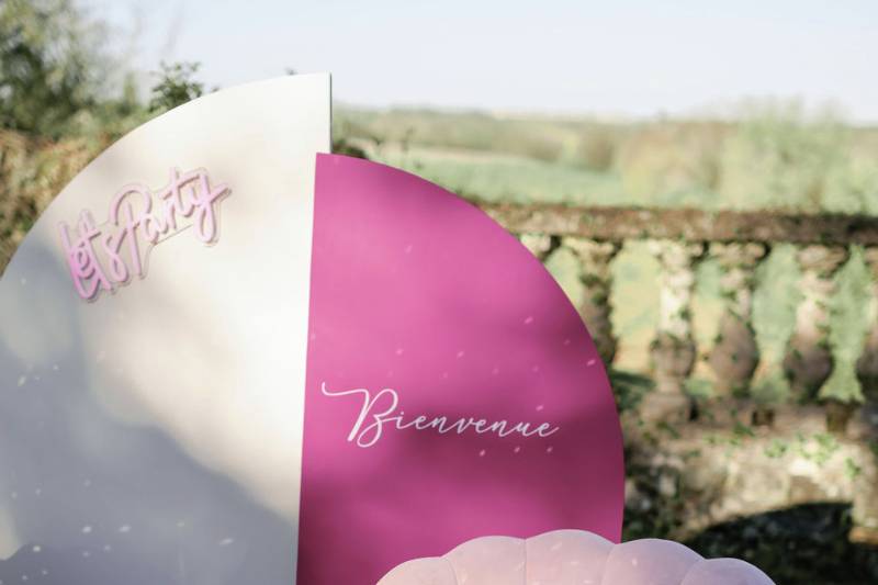 Backdrops blanc et rose