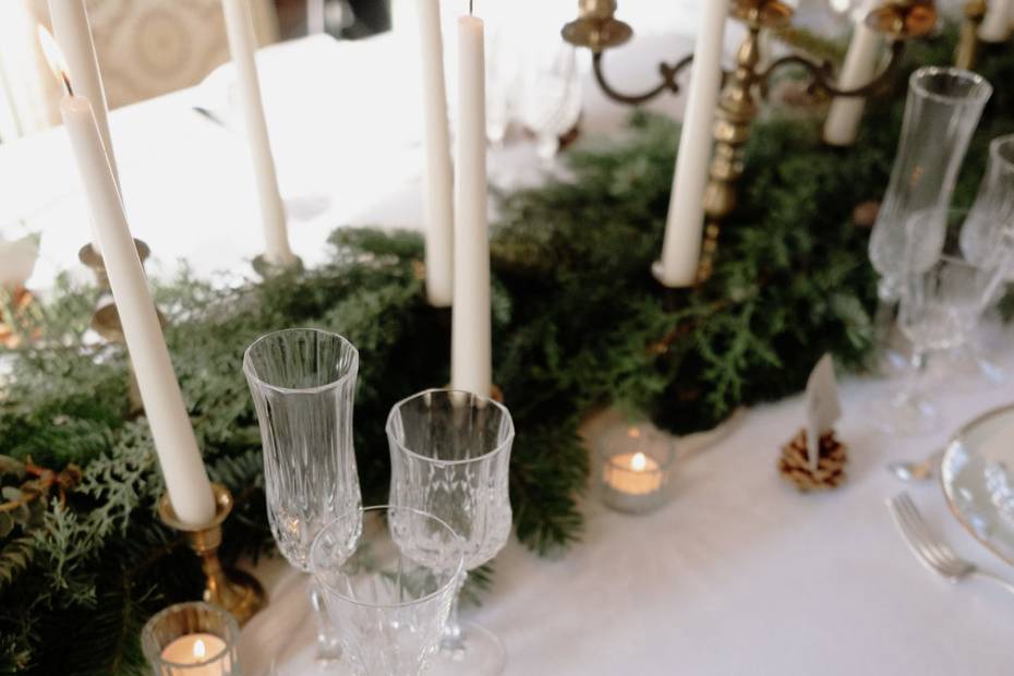 Photophores striés + bougeoirs