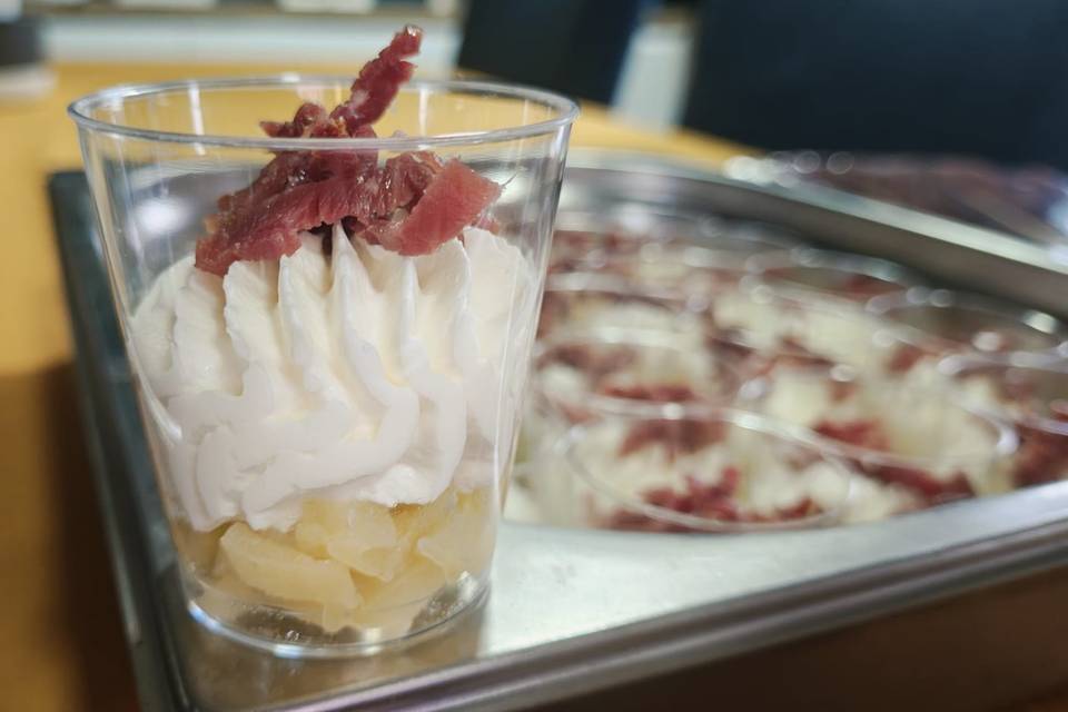 Verrine chèvre frais, pommes