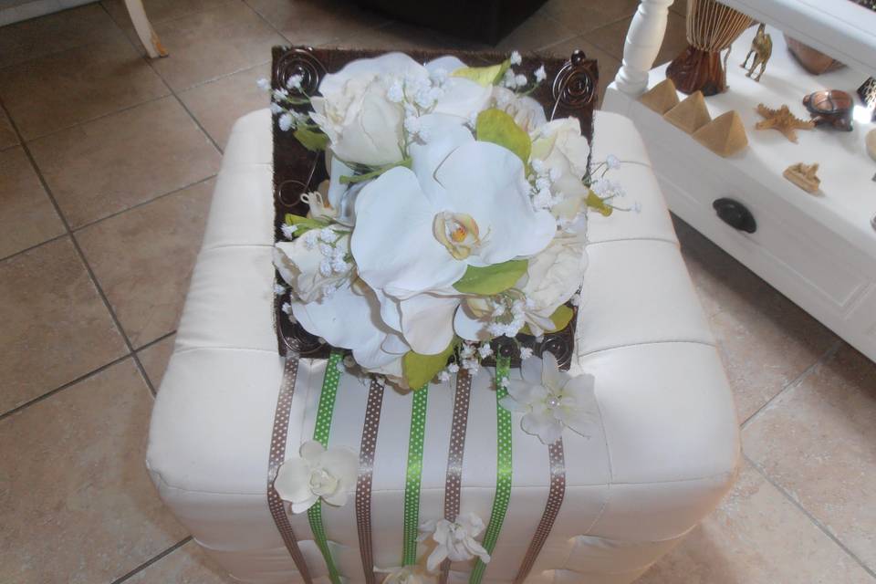Bouquet de mariée carré