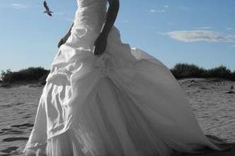 La mariée sur la plage