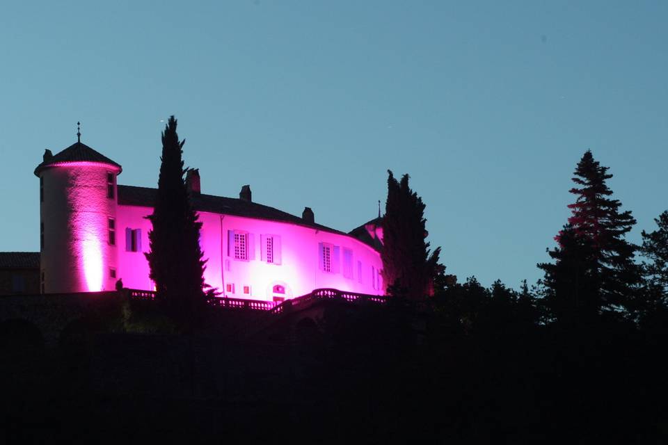 Le Chateau la nuit change de couleur