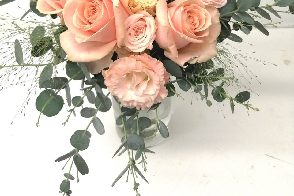 Bouquet de mariée pêche