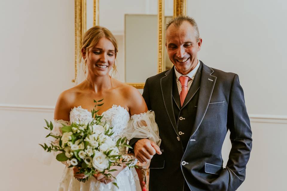 Portrait mariée et son papa