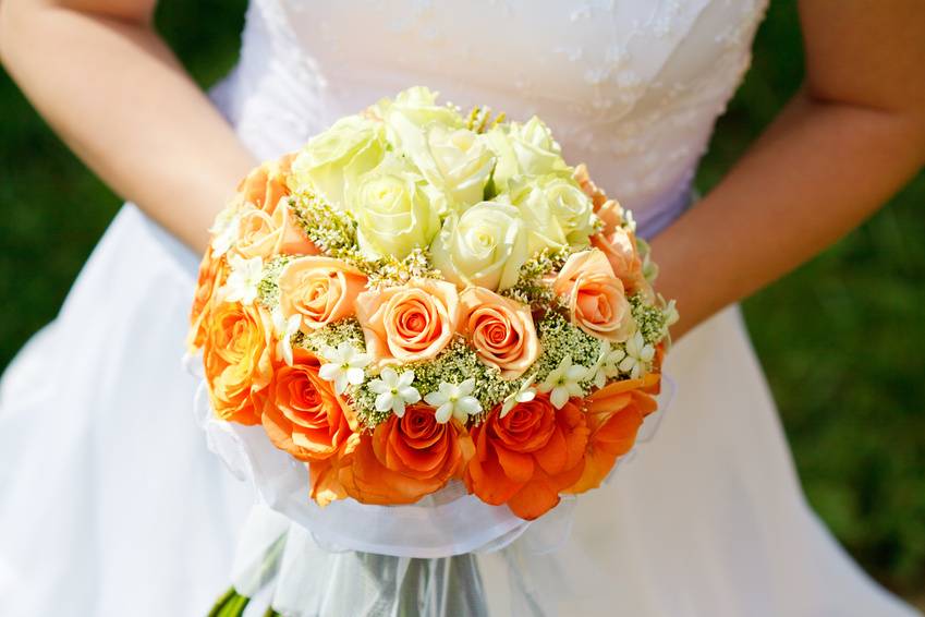 Bouquet orange et blanc