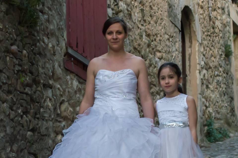 Céline et lilwen mariée 2016