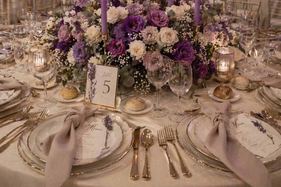 Scénographie de table mariage