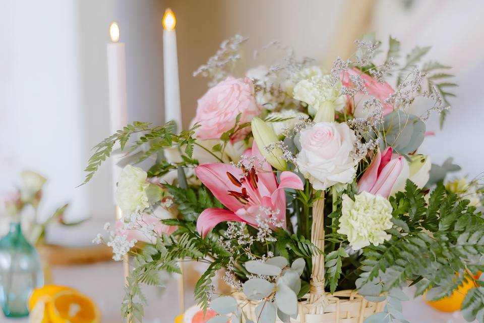 Centre de table fleuri