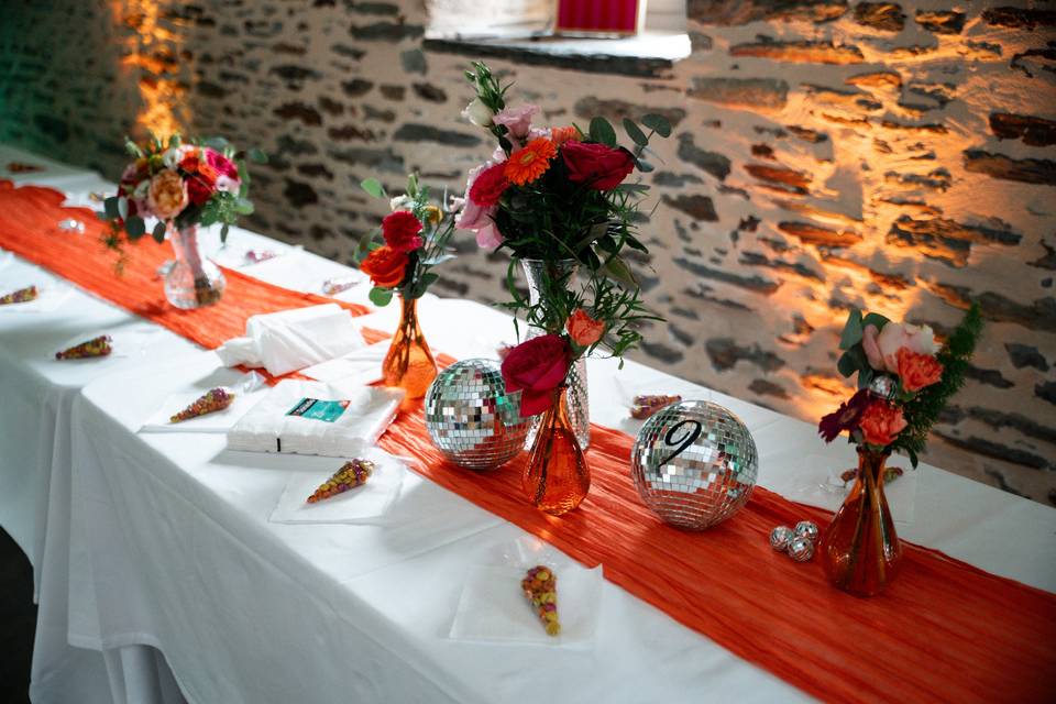 Mariage coloré / boule facette