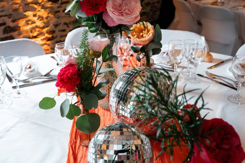 Mariage coloré / boule facette