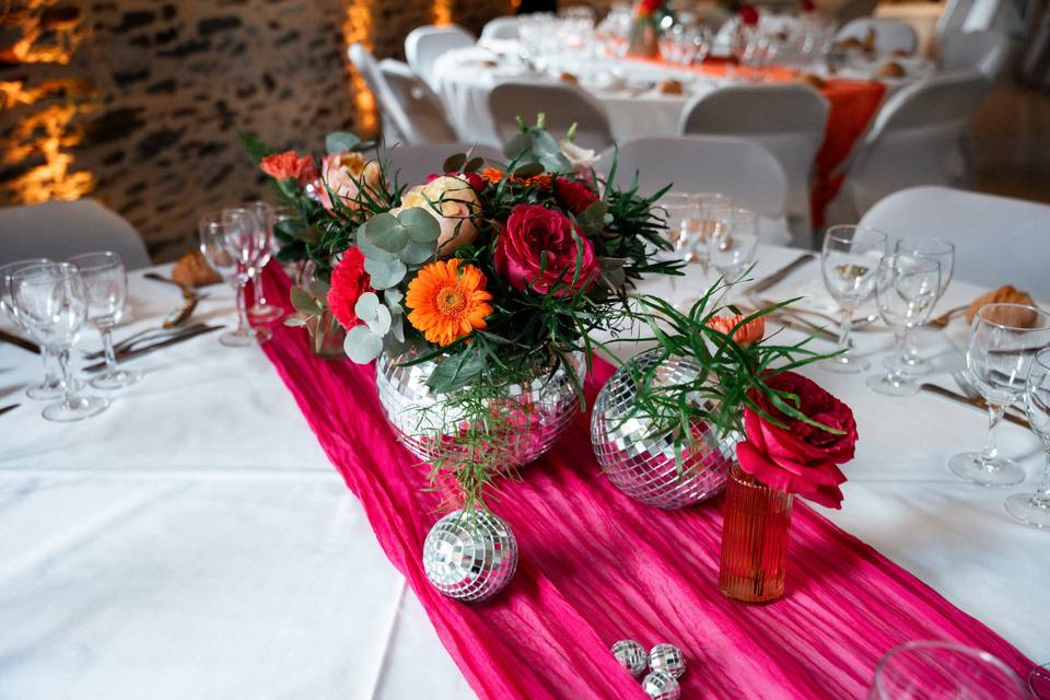 Mariage coloré / boule facette