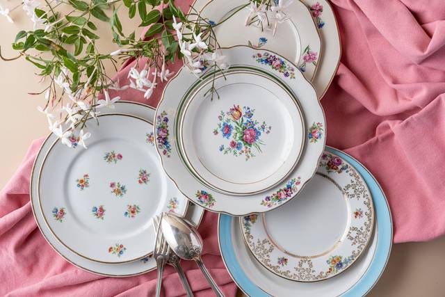 Assiettes fleuries