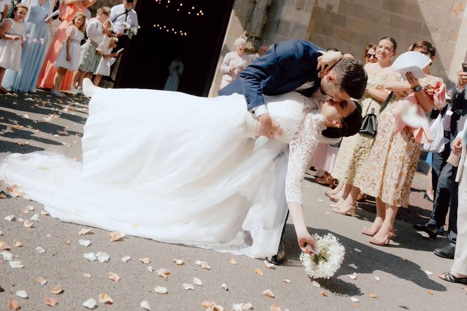 Sortie église mariage