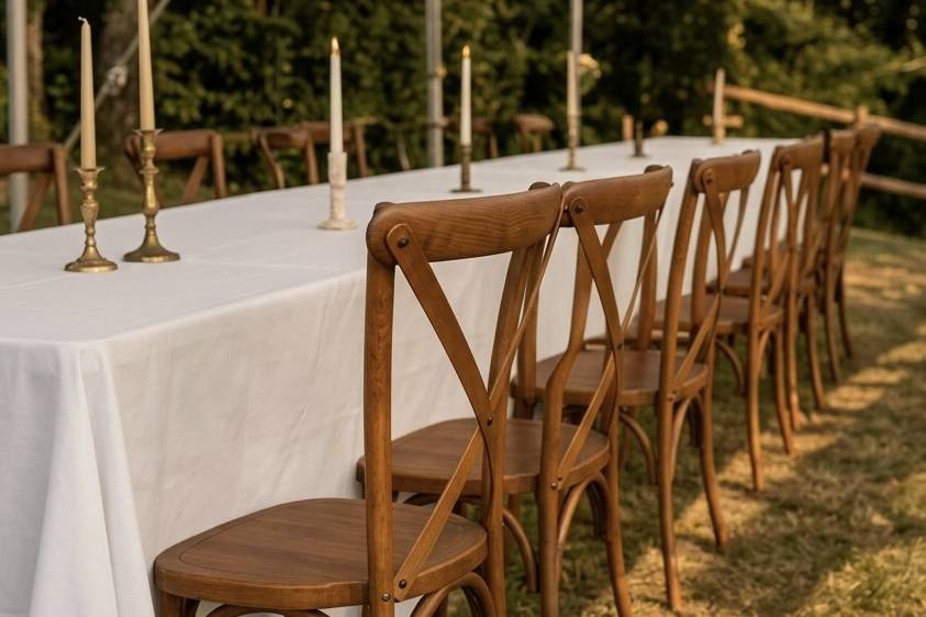 Chaise dos croisé bois