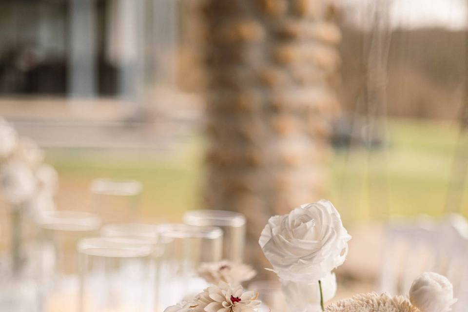 Accumulation de vase blanc
