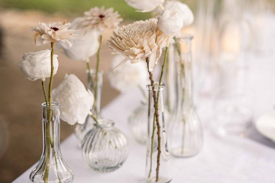 Accumulation de vase blanc