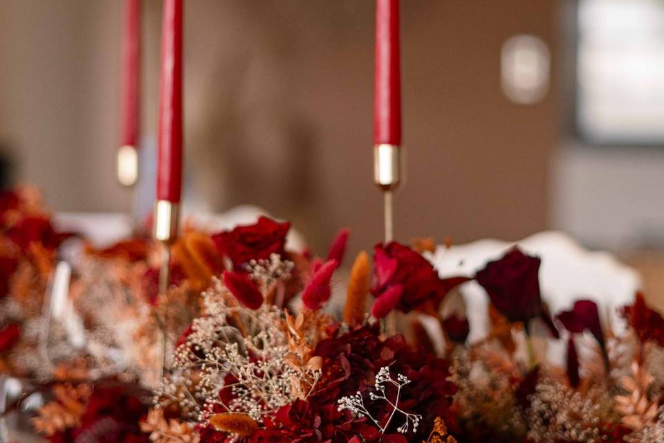 Ornement de table feu