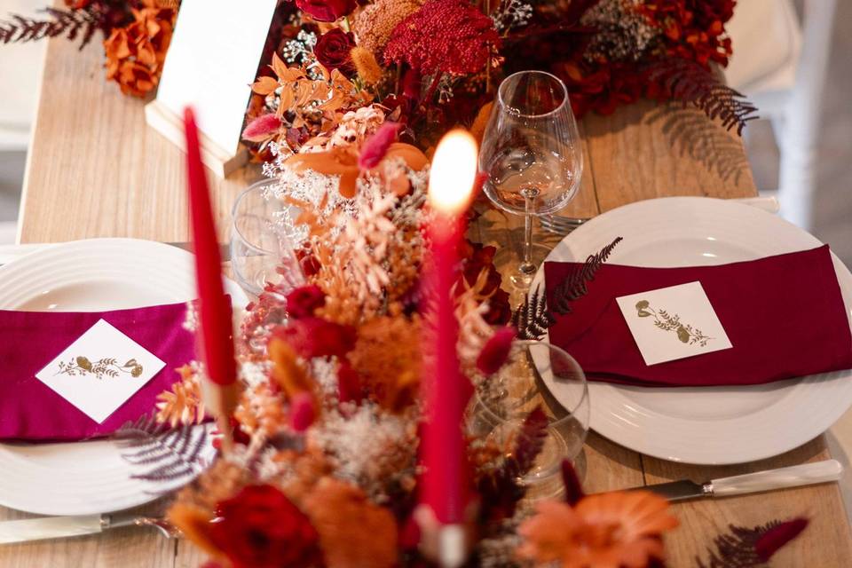 Ornement de table feu