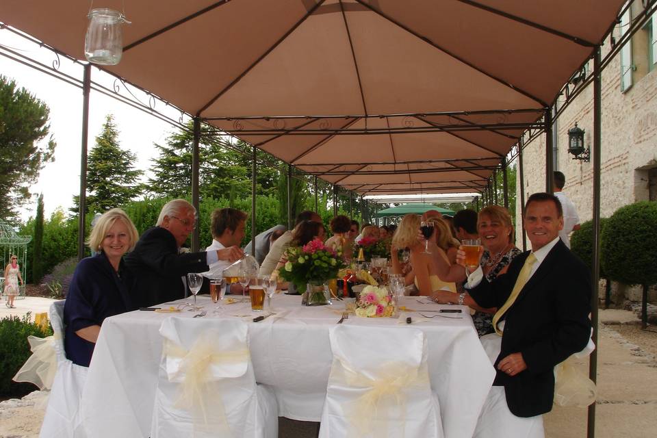 Reception sur la terrasse