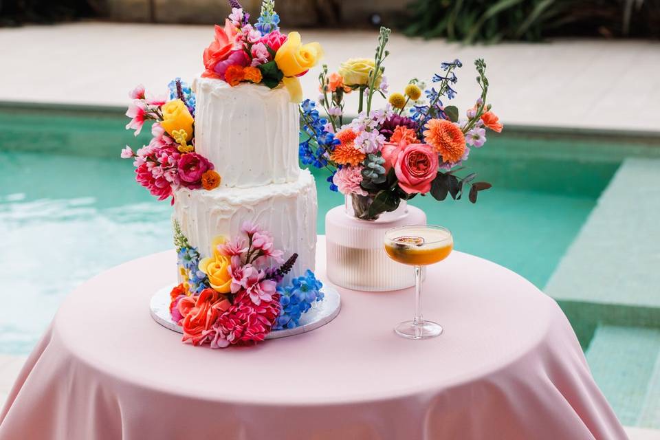 Gâteau fleuri et original