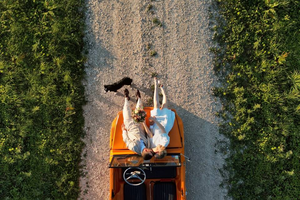 Séance couple au drone