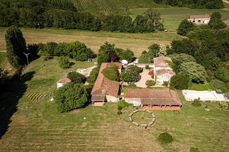 La vue aérienne du domaine