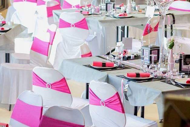 Mariage blanc et rose