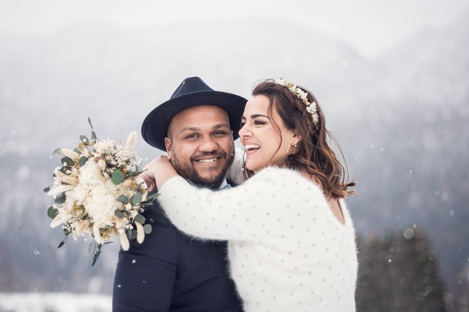 Mariage hivernal en Savoie