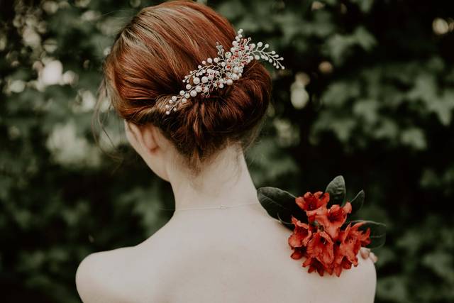 Peigne laiton et perles
