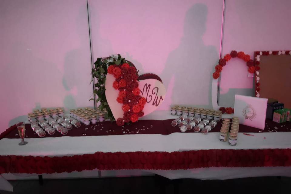 Présentation pots sur buffet