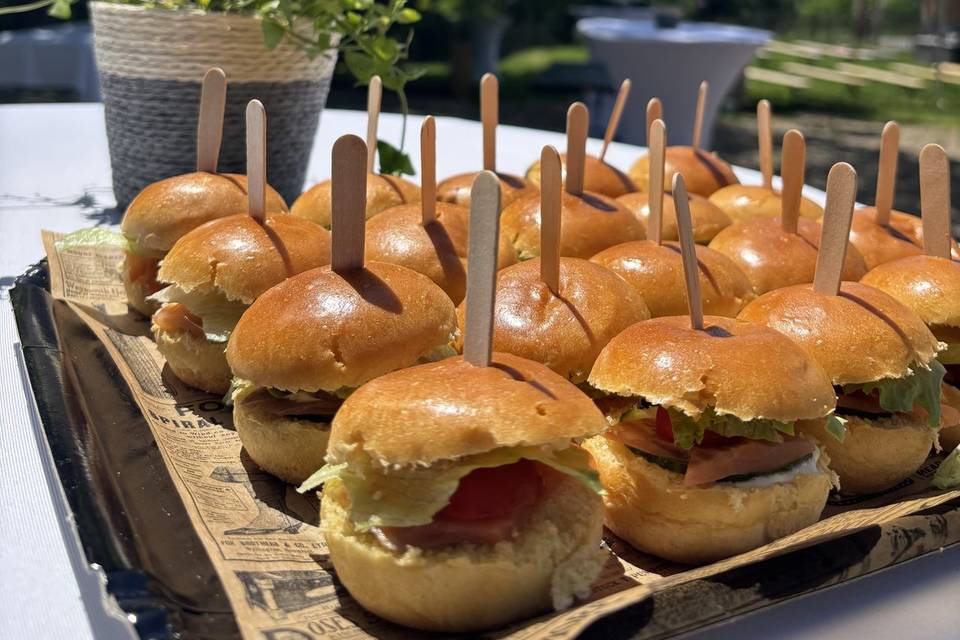 Mini burgers de saumon fumé