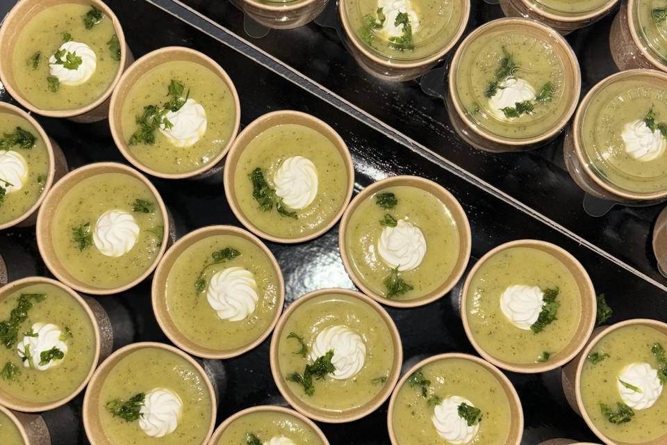 Velouté petit pois - chèvre