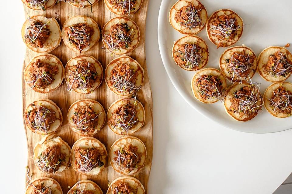 Blinis - rillettes de thon.