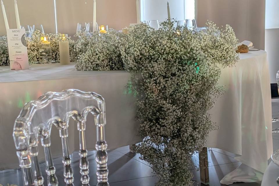 Table d'honneur chute de gypso