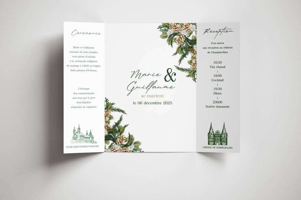 Mariage MG / faire part recto