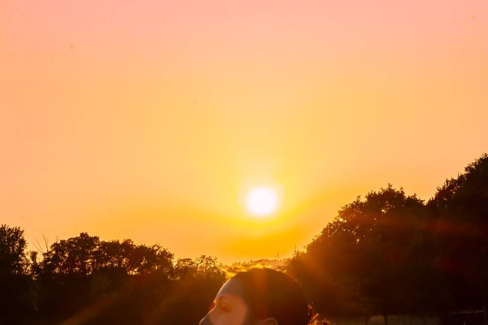 Portrait au couché du soleil