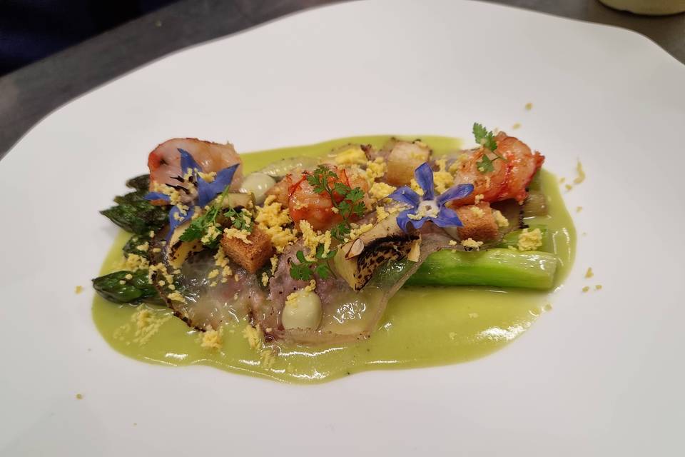 Asperges et lard de Colonata