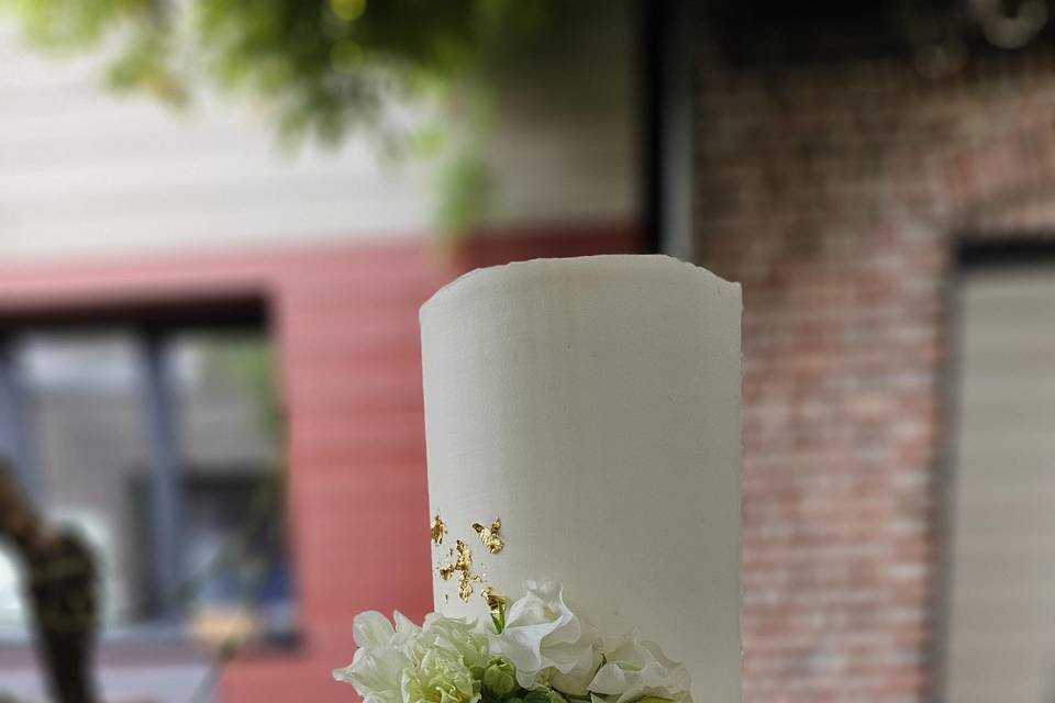 Mariage blanc et vert sauge