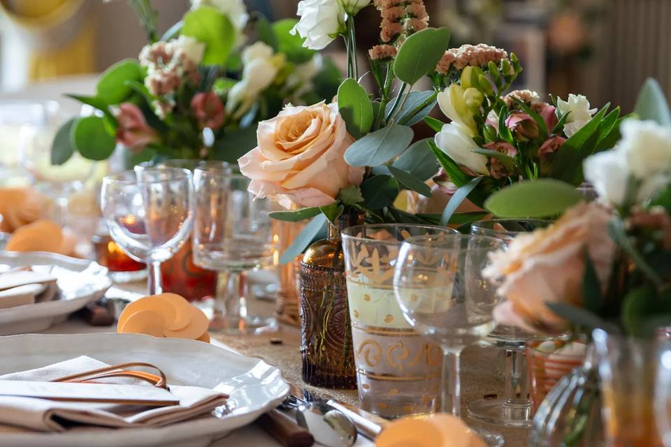 Table de mariage dressée