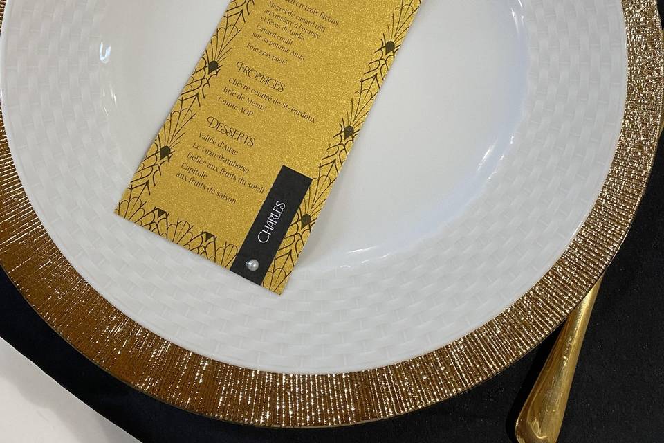 Menus mariage années folles