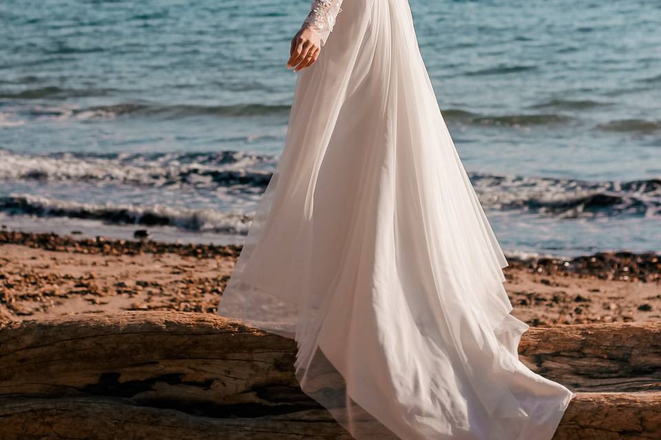 Robe de mariée dentelle 3D